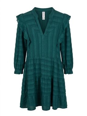Amadi Anthropologie Teal Ruffle Tiered Mini Dress - Size M
